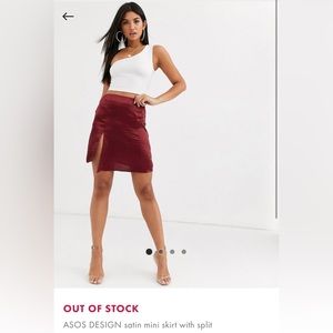Asos satin mini skirt with slit